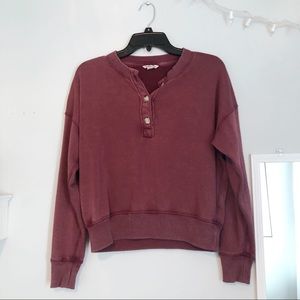 AEO button up crew neck